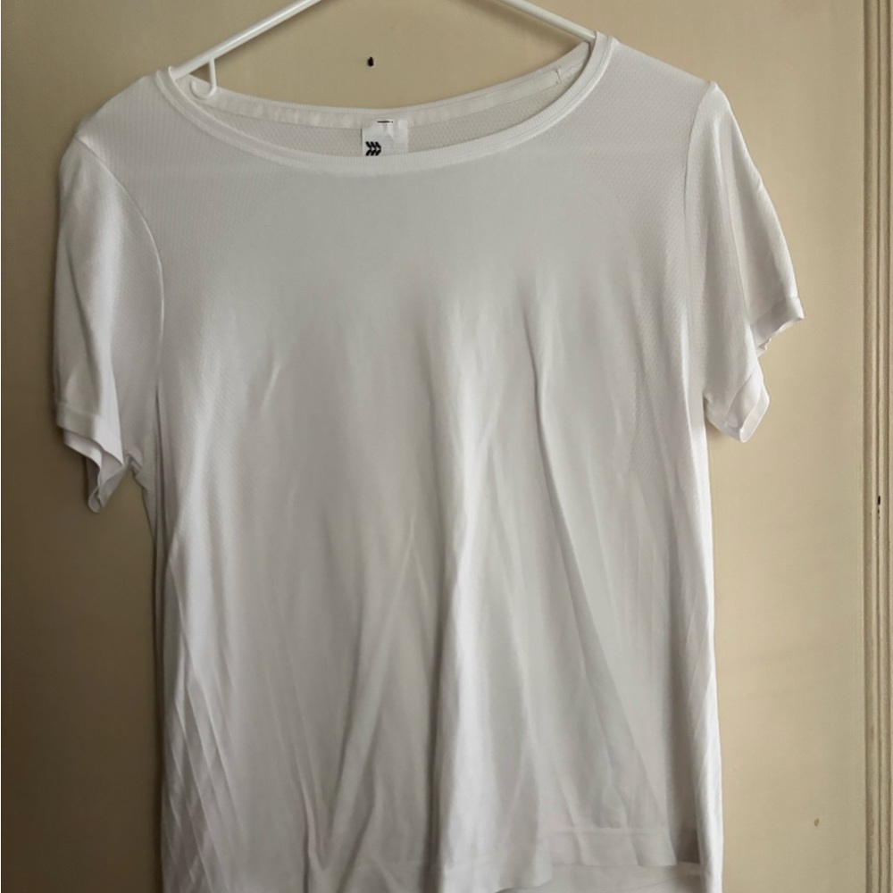 All in Motion White Fitted Short Sleeve Tee